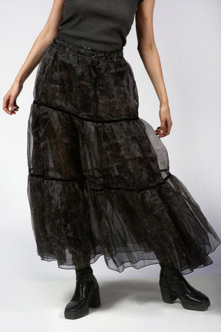 Printed Double - Layered Flounced Skirt - Baci Fashion