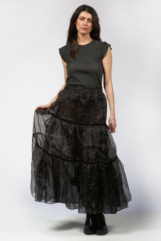 Printed Double - Layered Flounced Skirt - Baci Fashion