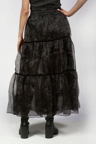 Printed Double - Layered Flounced Skirt - Baci Fashion