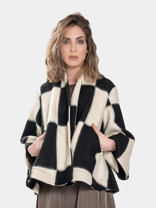 Printed Flared Crop Coat - Baci Fashion