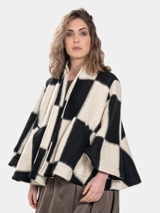 Printed Flared Crop Coat - Baci Fashion