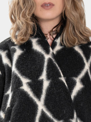 Printed Flared Crop Coat - Baci Fashion