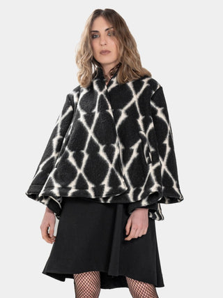 Printed Flared Crop Coat - Baci Fashion