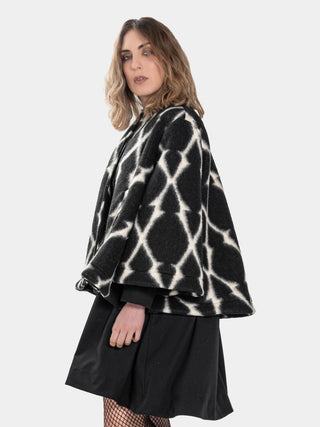 Printed Flared Crop Coat - Baci Fashion