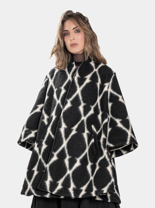 Printed Flared Long Coat - Baci Fashion