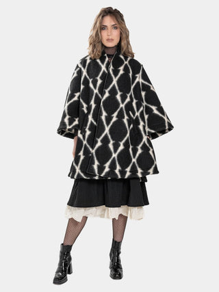 Printed Flared Long Coat - Baci Fashion