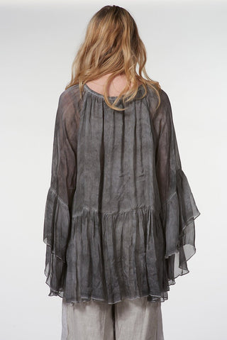 Raglan Blouse with Ruffled Sleeves - Baci Fashion