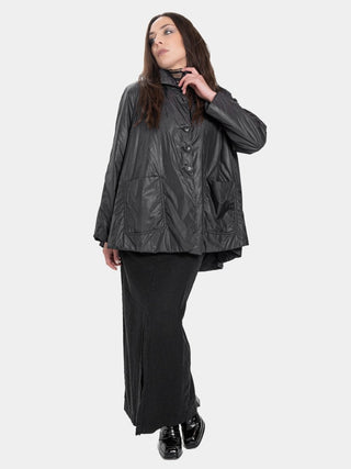 Raglan Sleeve Padded Swing Coat - Baci Fashion