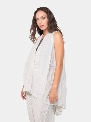 Raw Edge Hi - Lo Vest - Baci Fashion