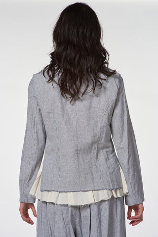 Raw - Edge Micro - Striped Jacket - Baci Fashion
