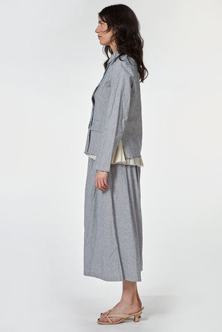 Raw - Edge Micro - Striped Jacket - Baci Fashion