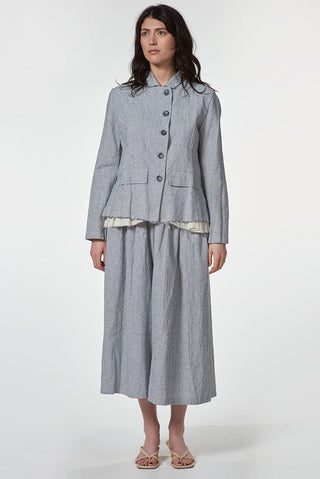 Raw - Edge Micro - Striped Jacket - Baci Fashion