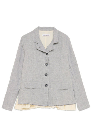 Raw - Edge Micro - Striped Jacket - Baci Fashion