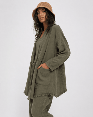 Raw Edge Organic Cotton Duster Jacket - Baci Fashion