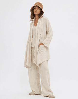 Raw Edge Organic Cotton Duster Jacket - Baci Fashion