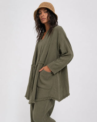 Raw Edge Organic Cotton Duster Jacket - Baci Fashion