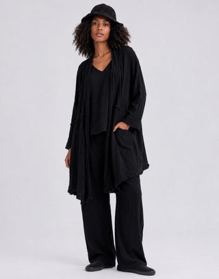 Raw Edge Organic Cotton Duster Jacket - Baci Fashion