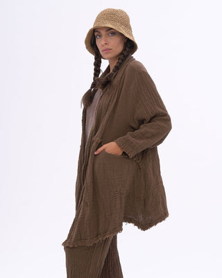 Raw Edge Organic Cotton Duster Jacket - Baci Fashion