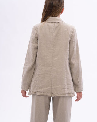 Raw Edge Seamed Button Up Jacket - Baci Fashion
