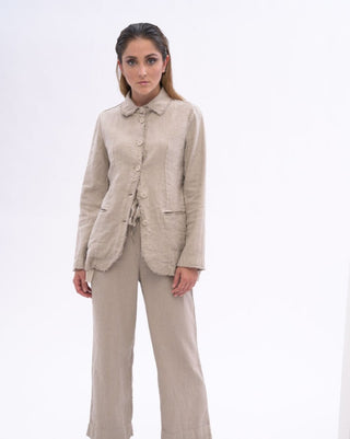 Raw Edge Seamed Button Up Jacket - Baci Fashion