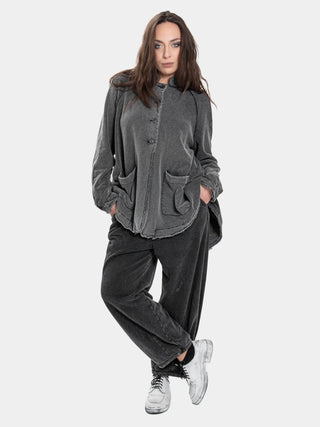 Raw Hem Raglan Jacket - Baci Fashion