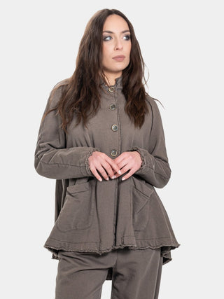 Raw Hem Raglan Jacket - Baci Fashion