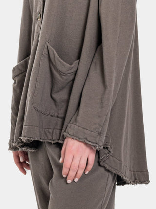 Raw Hem Raglan Jacket - Baci Fashion