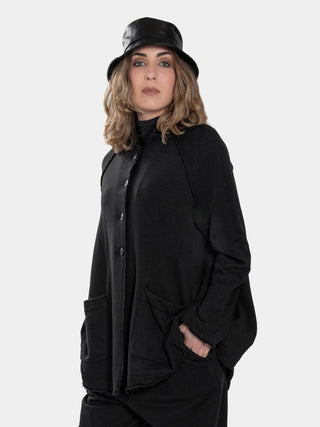 Raw Hem Raglan Jacket - Baci Fashion