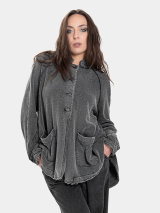 Raw Hem Raglan Jacket - Baci Fashion