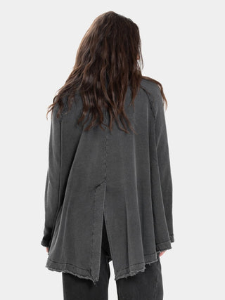 Raw Hem Raglan Jacket - Baci Fashion