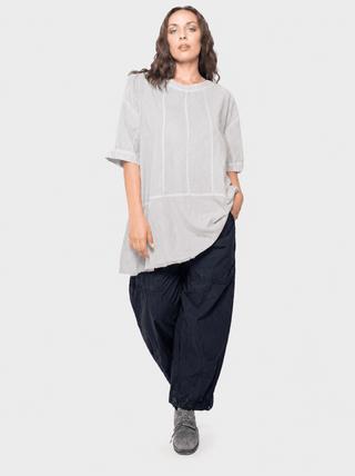 Ribbed Mixed Material Tunic - Baci Fashion