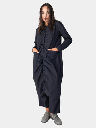 Ruched Open Front Cotton Cardigan - Baci Fashion