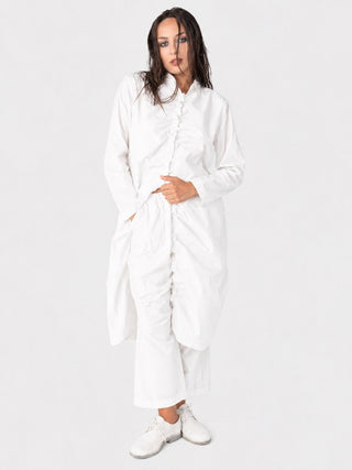 Ruched Open Front Cotton Cardigan - Baci Fashion