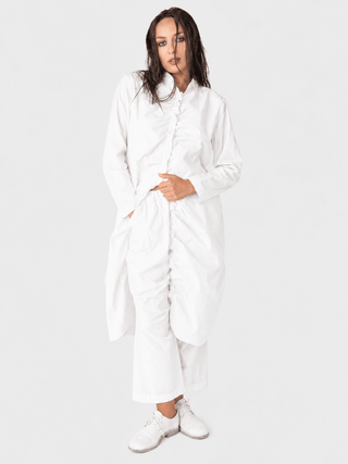 Ruched Open Front Cotton Cardigan - Baci Fashion
