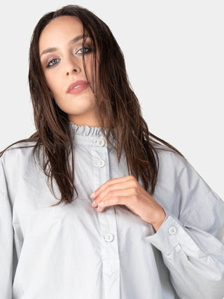 Ruffle Collar Detail Cotton Shirt - Baci Fashion