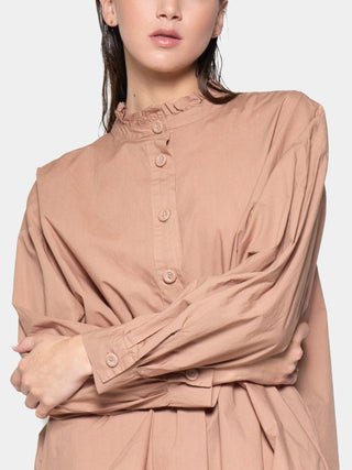 Ruffle Collar Detail Cotton Shirt - Baci Fashion