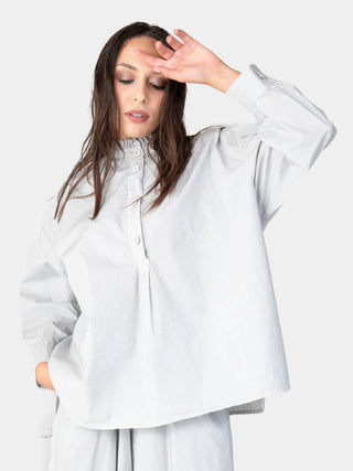 Ruffle Collar Detail Cotton Shirt - Baci Fashion