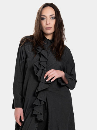 Ruffle Placket Dress - Baci Fashion