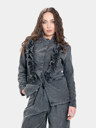 Ruffle Strip Jacket - Baci Fashion