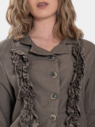 Ruffle Strip Jacket - Baci Fashion