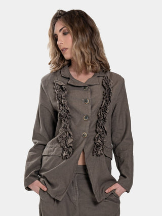 Ruffle Strip Jacket - Baci Fashion