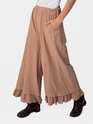 Ruffled Hem Organic Cotton Culotte - Baci Fashion