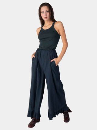 Ruffled Hem Organic Cotton Culotte - Baci Fashion