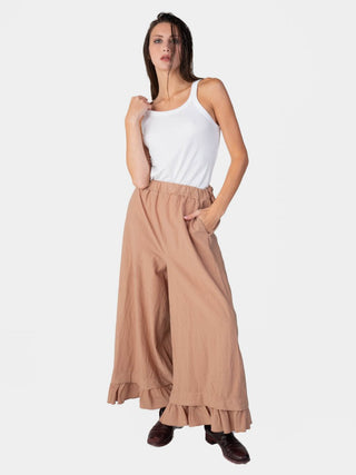 Ruffled Hem Organic Cotton Culotte - Baci Fashion
