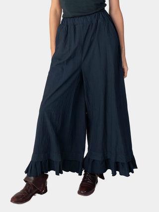 Ruffled Hem Organic Cotton Culotte - Baci Fashion