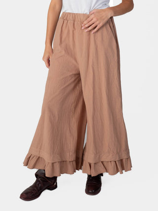 Ruffled Hem Organic Cotton Culotte - Baci Fashion