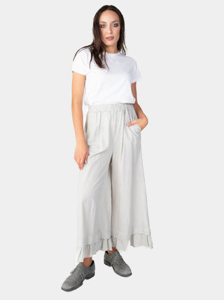 Ruffled Hem Organic Cotton Culotte - Baci Fashion