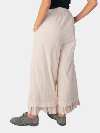 Ruffled Hem Organic Cotton Culotte - Baci Fashion