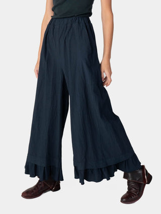 Ruffled Hem Organic Cotton Culotte - Baci Fashion