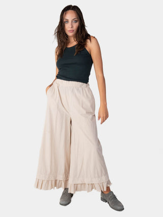 Ruffled Hem Organic Cotton Culotte - Baci Fashion